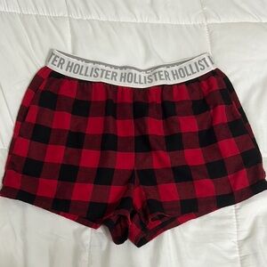 Hollister Red and Black Checkered Lounge Shorts